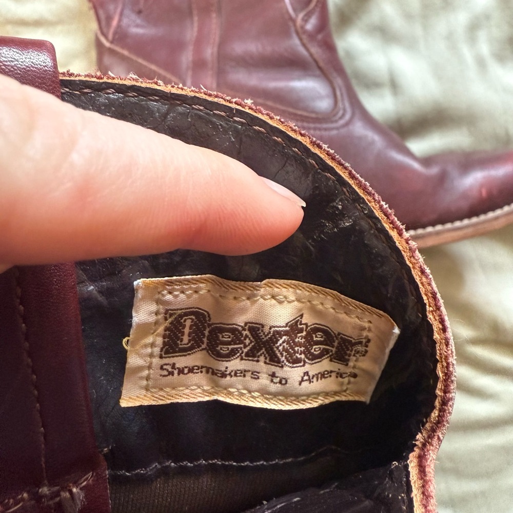 Dexter Burgundy Leather Cowboy Boots - Picture 2 of 4